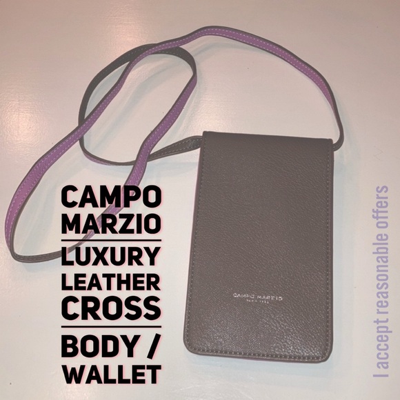CAMPO MARZIO Luxury Leather single or Cross Body / Wallet - Travel, Minimalist - Picture 1 of 7